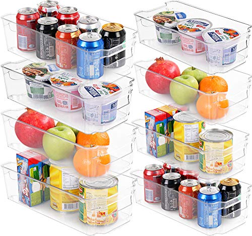 Utopia Home Set of 8 Refrigerator Pantry Organizers-Includes 8 Organizers (4 Large & 4 Small Drawers)-Stackable Organizers for