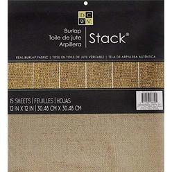 DIECUTS WITH A VIEW Die Cuts with View Paper Pad 12 x 12-inch Real Burlap Fabric 15 Sheets, Pack of 15, Multi-Colour
