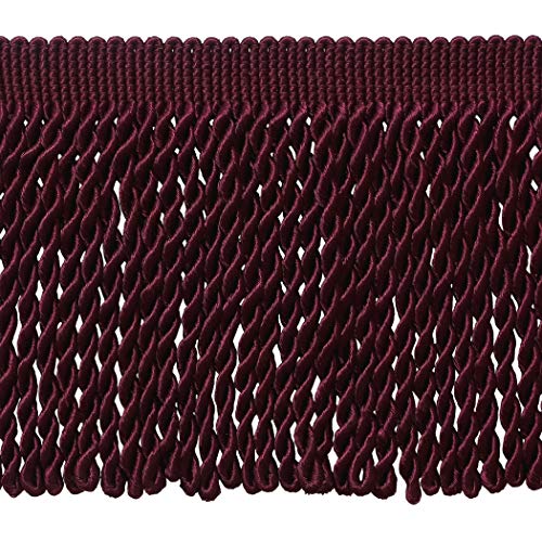 DecoPro 6 Inch Long Burgundy Bullion Fringe Trim, Basic Trim Collection, Style# Bfs6 Color: Ruby - E10, Sold by The Yard