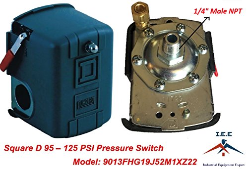 I.E.E Square D 95-125 PSI Air Compressor Pressure Switch Control Valve 9013FHG19J52M1X