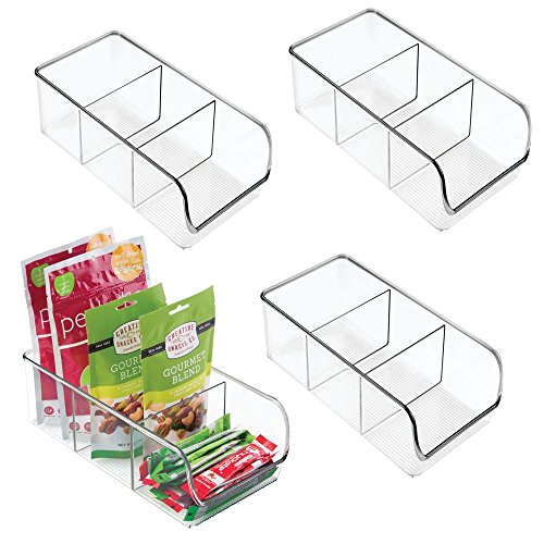 mDesign Plastic Food Packet Kitchen Storage Organizer Bin Caddy - Holds Spice Pouches, Dressing Mixes, Hot Chocolate, Tea,