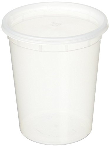 YW 5937 50 sets 32oz plastic soup/Food container with lids, Original  version, Clear