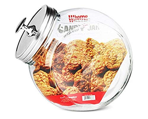 Home Basics GJ01386 Glass Cookie Candy Jar Container with Fresh Sealed Lid â€“ Kitchen Home DÃ©cor Storage (X-Large)