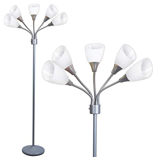 Lightaccents Modern Floor Lamp Room Light by Lightaccents - Medusa Multi Head Standing Lamp Bedroom Light with 5 Adjustable White Acrylic