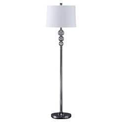 Sierra Sleep by Ashley Ashley Furniture Signature Design - Joaquin Crystal Floor Lamp with Drum Shade - Contemporary - Clear/Chrome Finish