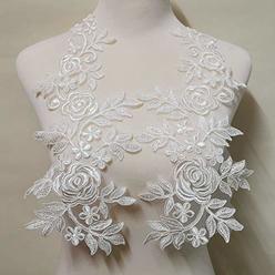 yinqinUSP Embroidered Car Bone Lace Paste Flower Wedding Dress Evening Dress Children's Headdress Cuffs DIY Accessories Lace Fabric