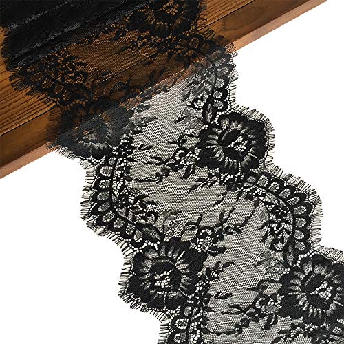 LaceRealm 9 Inch Wide Eyelash Lace Fabric Floral Pattern Lace Trims for Sewing Dress Home Decor Fabric & Textile Paints