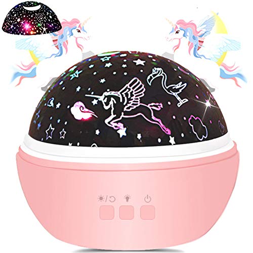 m.c.works Unicorn Gifts for Girls Star Night Light Projector Toys for Kids Toddlers, Girl Gifts for 1 2 3 4 Years Old, Baby Nursery