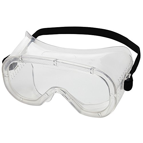 Sellstrom Flexible, Soft, Direct Vent, Protective Safety Goggle, Clear Body, Uncoated, Clear Lens, Black Adjustable Strap,