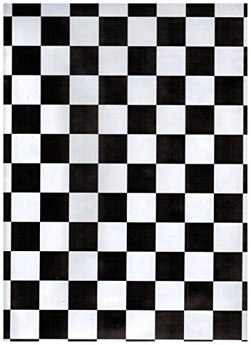 TILES zip tac black & white checkers contact paper--9 ft x 18in