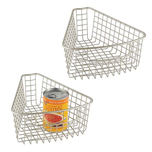 mDesign Farmhouse Metal Kitchen Lazy Susan Storage Organizer