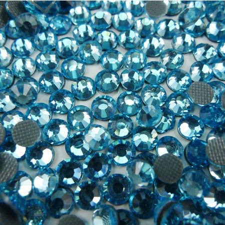 ThreadNanny New ThreadNanny Czech Quality 10gross (1440pcs) HotFix Rhinestones Crystals - 5mm/20ss, Sky Blue (Aquamarine) Color