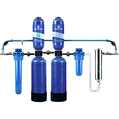 Aquasana Whole House Water Filter System w/ UV Purifier & Salt-Free Descaler - Filters Sediment & 97% Of Chlorine - Carbon &