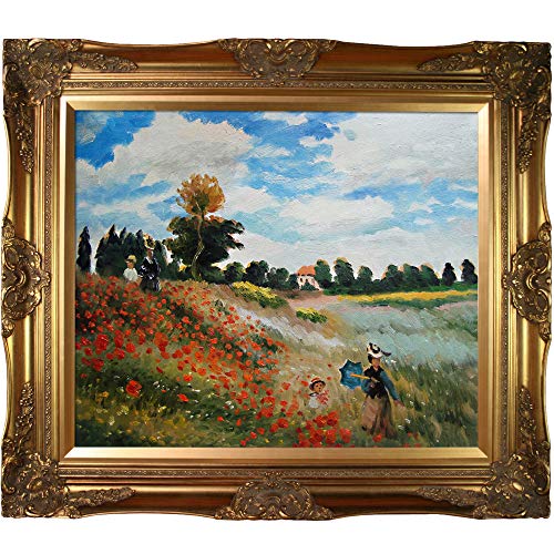 Hand-Painted Reproduction of Claude Monet Poppy Field in Argenteuil Framed Oil Painting, 20 x 24