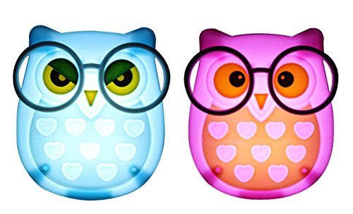 FuWinet 2 PCS Owl LED Plug in Night Light for Kids- Wall Lamp Take Good Care Children Sleep Light Sensor Auto Controlled Nightlights