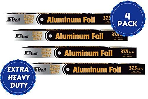 JF Extra Heavy Duty Large Aluminum Foil Roll 37.5' Sq Ft 18 Inch Wide Super  Strength Great for BBQ Roasting Boiling Baking