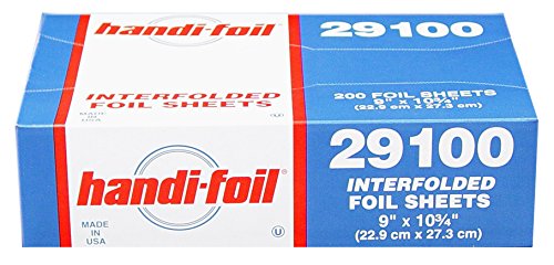 Handi-Foil 29100 200-9" x 10.75" Foil Pop-Up Sheets, 8.63" Height, 9.63" Width, 17.38" Length (Pack of 200)