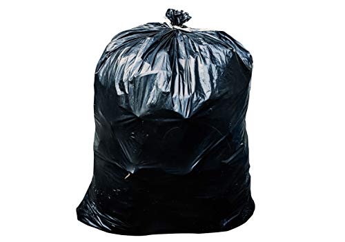 Plasticplace 55-Gallons Black Plastic Can Twist Tie Trash Bag (100