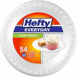 Hefty Everyday Foam Snack Plates, White, 54 Count (pack Of 8)