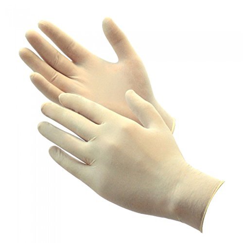 Pro-Grade Disposable Latex Gloves, Powder Free Size Medium, 100 Gloves Per Box (Medium)