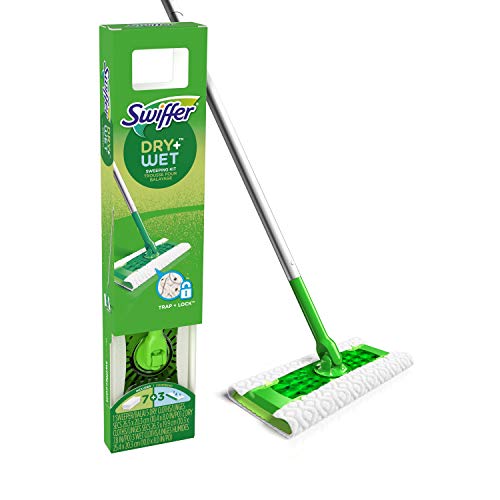 Swiffer Sweeper, Dry and Wet Floor Mop,11 Piece Starter Kit