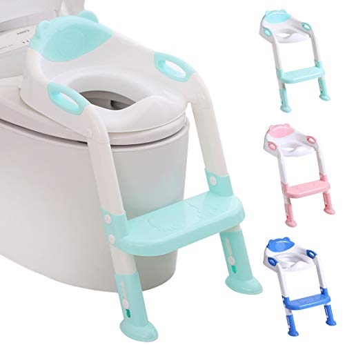 711TEK Potty Training Seat Toddler Toilet Seat with Step Stool Ladder,Potty Training Toilet for Kids Boys Girls