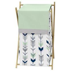 Sweet Jojo Designs Baby/Kids Clothes Laundry Hamper for Grey, Navy Blue and Mint Woodland Arrow Girl or Boy Bedding Sets