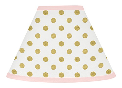 Sweet Jojo Designs Baby Girl Childrens Lamp Shade for Blush Pink White Damask and Gold Polka Dot Amelia Collection