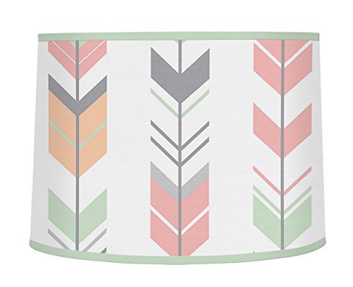 Sweet Jojo Designs Grey, Coral and Mint Woodland Arrow Girl Baby Childrens Lamp Shade