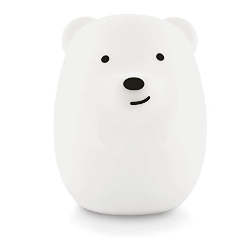 Lumipets Bear Night Light for Kids Cute Silicone LED Animal Baby Nursery Nightlight Which Changes Color by Tap - Portable and