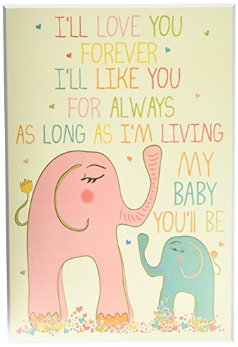 The Kids Room by Stupell Elephants Art Wall Plaque, I'll Love You Forever, 11 x 0.5 x 15, Proudly Made in USA