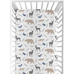 Sweet Jojo Designs Fitted Crib Sheet for Woodland Animals Baby/Toddler Bedding Set Collection - Animal Print