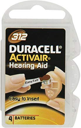 Duracell Activair Easy Tab Hearing Aid Batteries 312