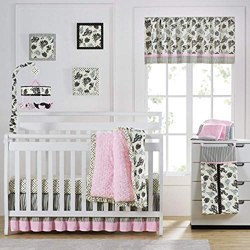 Laugh, Giggle & Smile Versailles Baby Crib Bedding Set, Pink, 8 Pounds