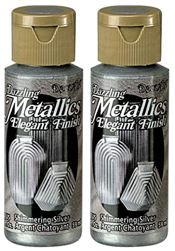 Deco Art 2-Pack - DecoArt Dazzling Metallics Acrylic Colors - Silver, 2-Ounces Each