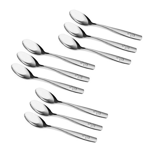 GlossyEnd 9 Piece Stainless Steel Kids Spoons, Kids Cutlery, Child
