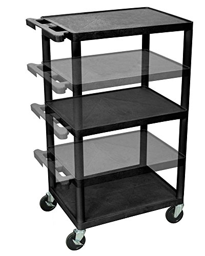 Offex LPDUO-B Three Shelves Multi-Height A/V Multipurpose Presentation Cart