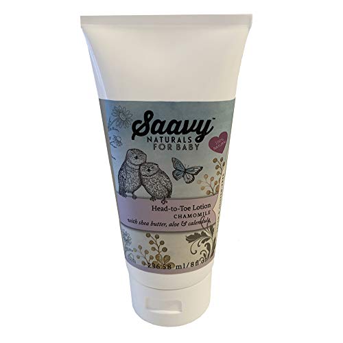 Saavy Naturals Baby Body Lotion | Organic Skin Care for Infant Dry, Cracked, Delicate Skin with Shea Butter, Aloe & Calendula