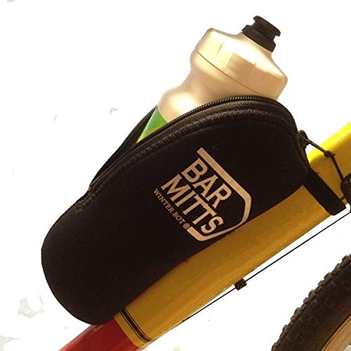 Bar Mitts Winter Bot Neoprene Bicycle Water Bottle Cover/Enclosure with Water Bottle Cage & Accessories, Black