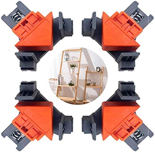 Giftprod 4Pcs Angle Clamps Spring Clamp 90 Degree Right Angle Clip Clamps Multi-Function Angle Clamps,Adjustable Swing Angle