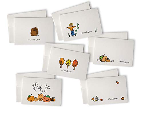 Sugartown Greetings Fall Thank You Cards with Envelopes - Fall Themed Note Cards Variety - 24 Pack