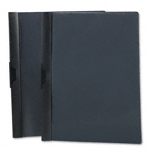 Oxford : Polypropylene No-Punch Report Cover, Letter, Holds 50 Pages, Clear/Black -:- Sold as 2 Packs of - 1 - / - Total of 2