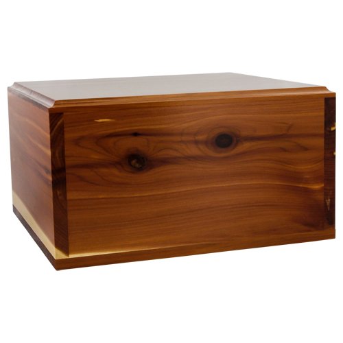 Silverlight Urns Cove Cedar Cremation Urn, Simple Wooden Box Urn for Ashes, Adult Size