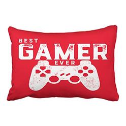 Emvency Decorative Throw Pillow Cover Queen Size 20x30 Inches Best Gamer Ever for Video Games Geek Pillowcase with Hidden