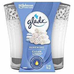 Glade Candle Jar, Air Freshener, Clean Linen, 3.4 Oz