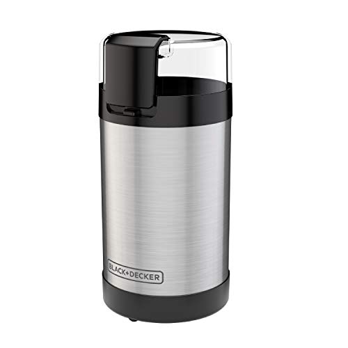 BLACK+DECKER CBG110S Coffee Grinder, One Touch Push-Button Control, Stainless Steel