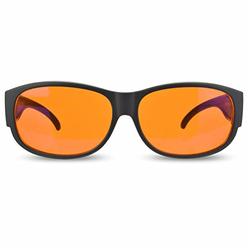Spectra479 Fit-Over Blue Blocking Amber Glasses for Sleep - Nighttime Eye Wear - Special Orange Tinted Glasses Help You Sleep and Relax