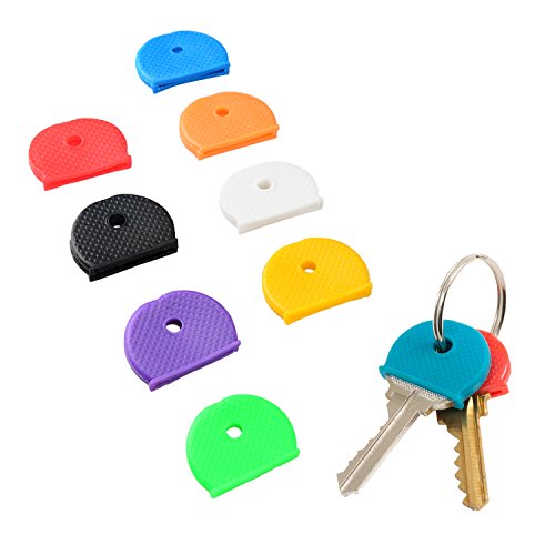 Uniclife Key Cap Covers Rings, 32 Pack, 8 Assorted Colors Key Identifier Tag Covers