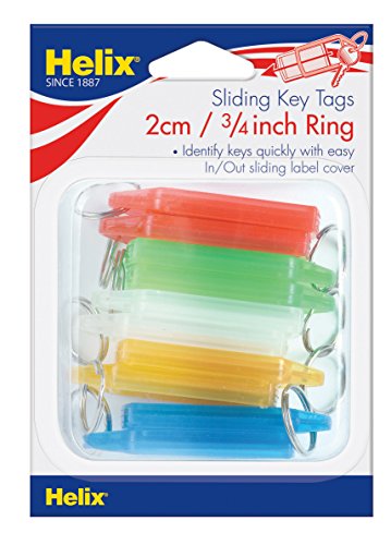 Maped Helix USA Helix Key Tags, Assorted Colors, Pack of 10 (31315)