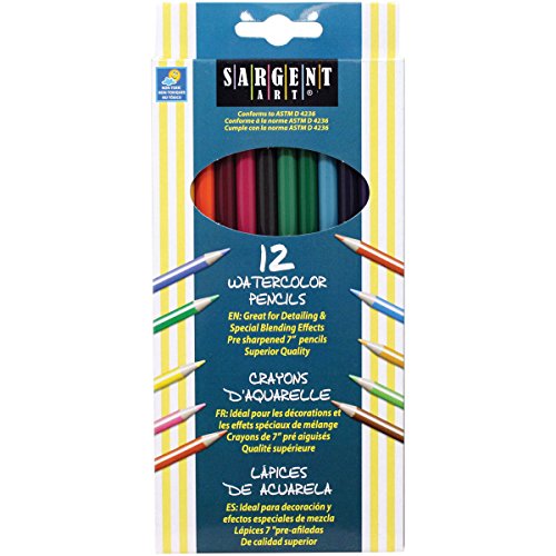 Sargent Art 22-7204 12-Count Assorted Color Watercolor Pencils Set